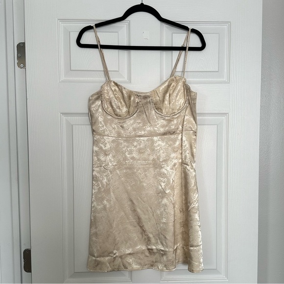 Princess Polly Exclusive Silky Champagne Mini Dress - Picture 3 of 6